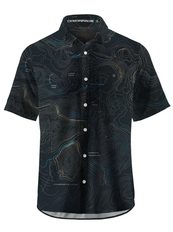 Orionride Panoramic Map Zipper Pockets Ultra Lightweight Short Sleeves Gravel Shirt sold by Orionride