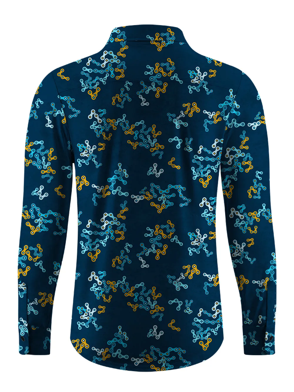 Orionride Interwoven Chains Men's Stretchy Breathable Long Sleeve Gravel Shirt sold by Orionride product image thumbnail 3