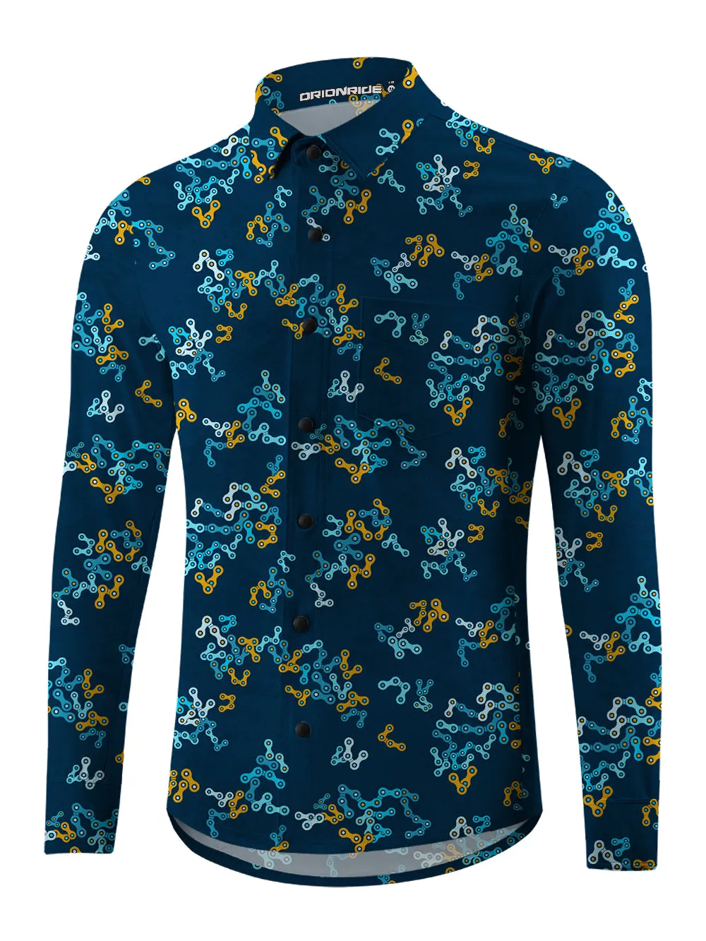 Orionride Interwoven Chains Men's Stretchy Breathable Long Sleeve Gravel Shirt sold by Orionride product image thumbnail 2