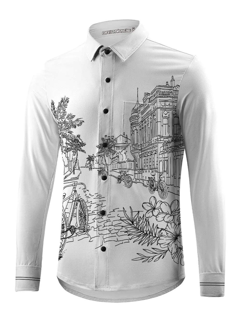 Orionride Bicycle Street Men's Stretchy Breathable Long Sleeve Gravel Shirt sold by Orionride product image thumbnail 2