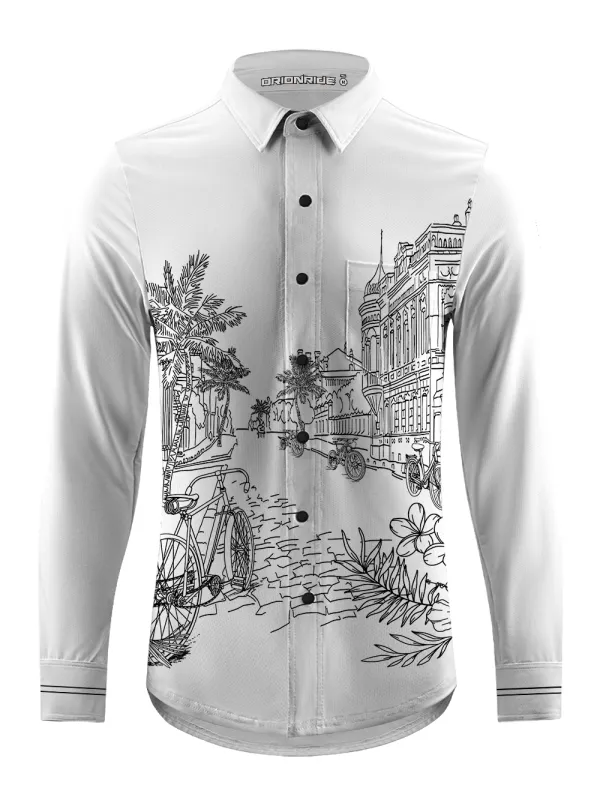 Orionride Bicycle Street Men's Stretchy Breathable Long Sleeve Gravel Shirt sold by Orionride