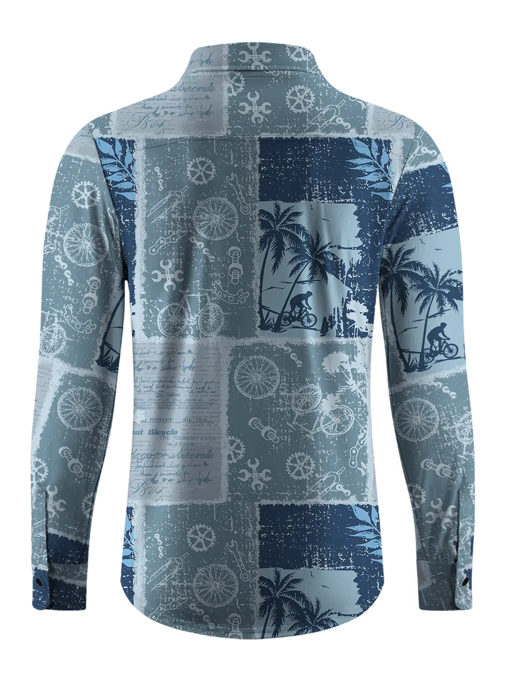 Orionride Cycling Newspaper Men's Stretchy Breathable Long Sleeve Gravel Shirt sold by Orionride product image thumbnail 3