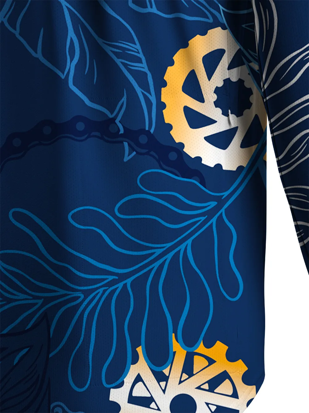 Orionride Watercolor Leaves Men's Stretchy Breathable Long Sleeve Gravel Shirt sold by Orionride product image thumbnail 5