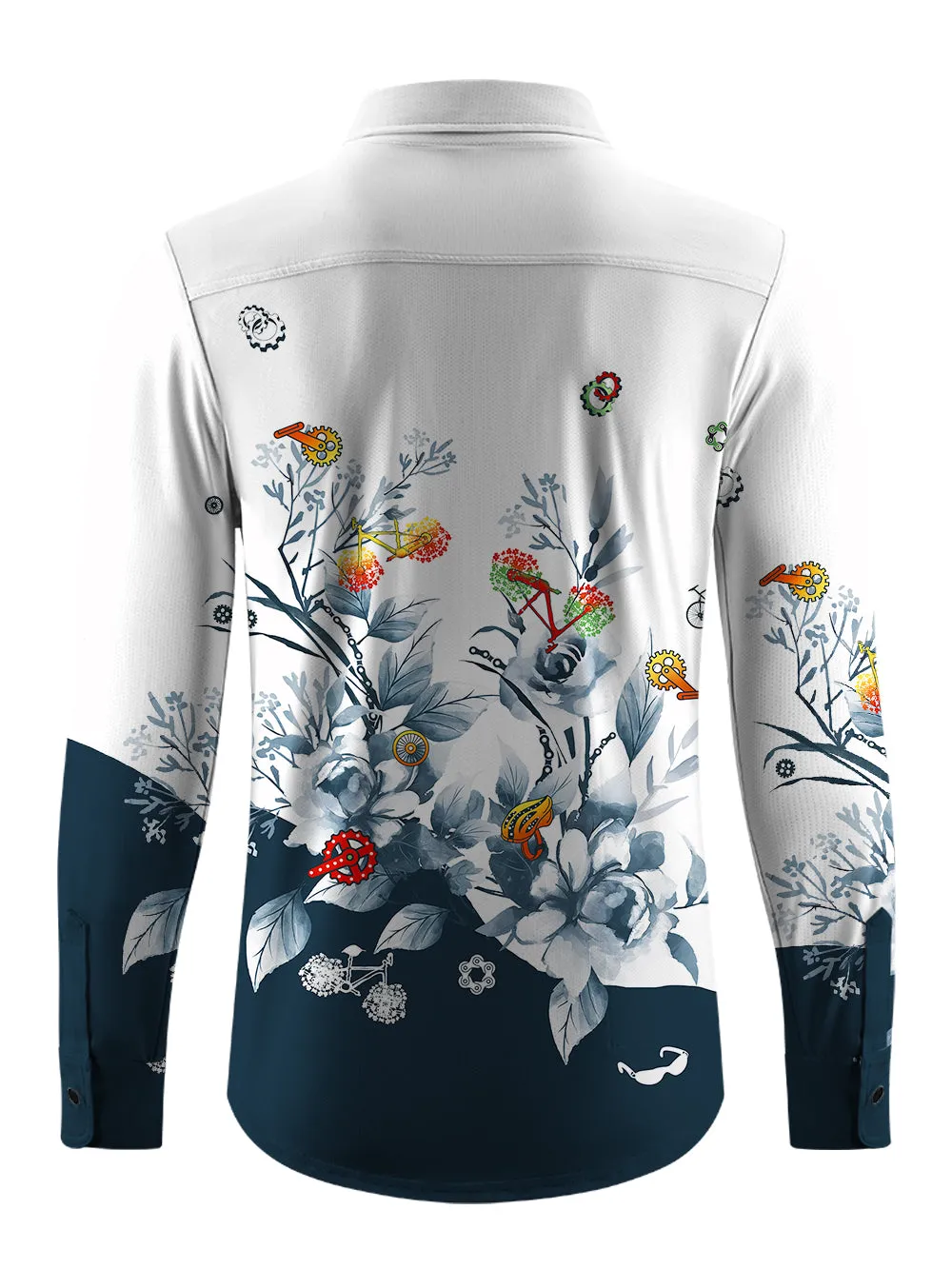 Orionride Ink Painting Men's Stretchy Breathable Long Sleeve Gravel Shirt sold by Orionride product image thumbnail 3