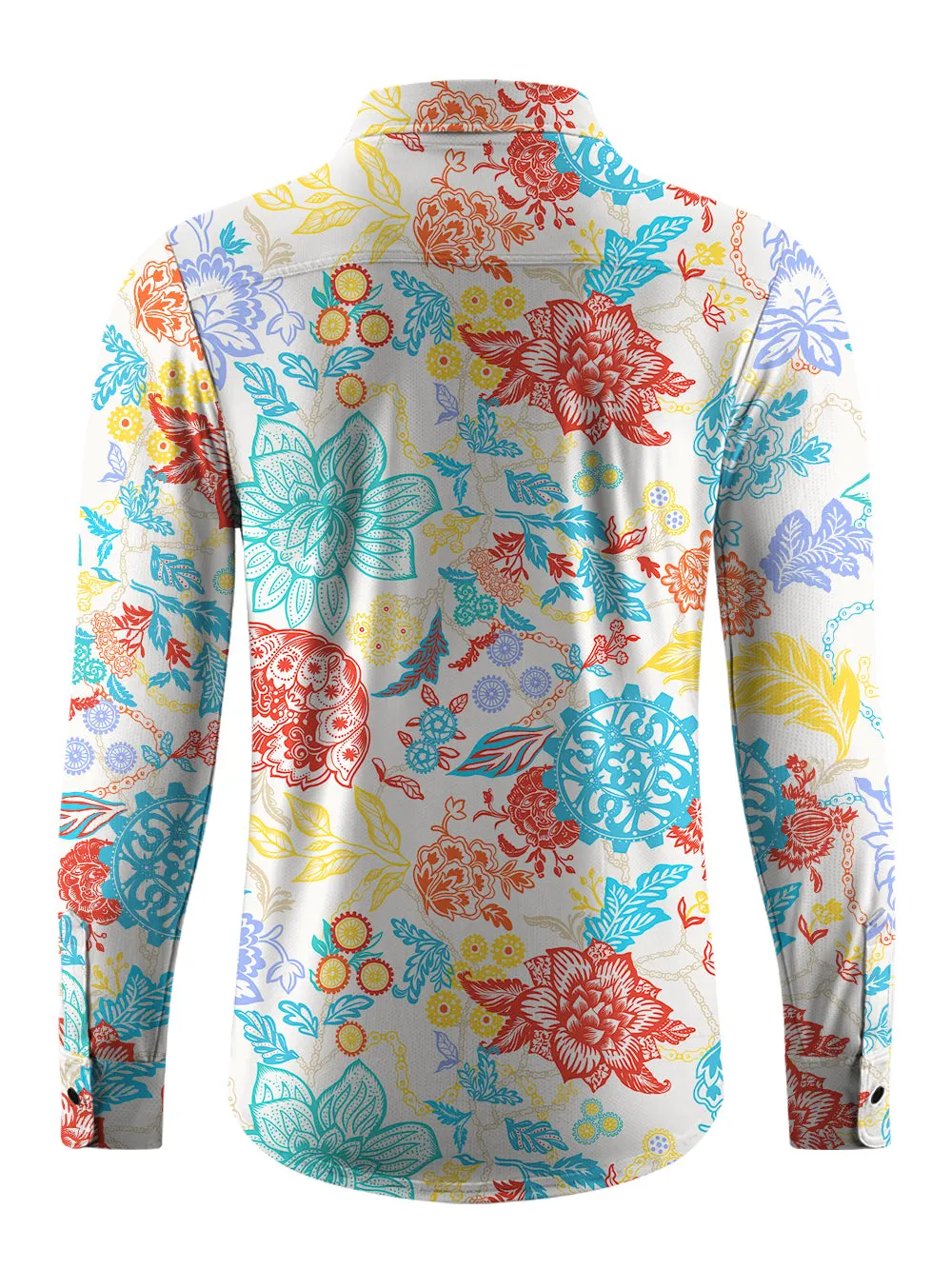 Orionride Tranquil Garden Men's Stretchy Breathable Long Sleeve Gravel Shirt sold by Orionride product image thumbnail 3