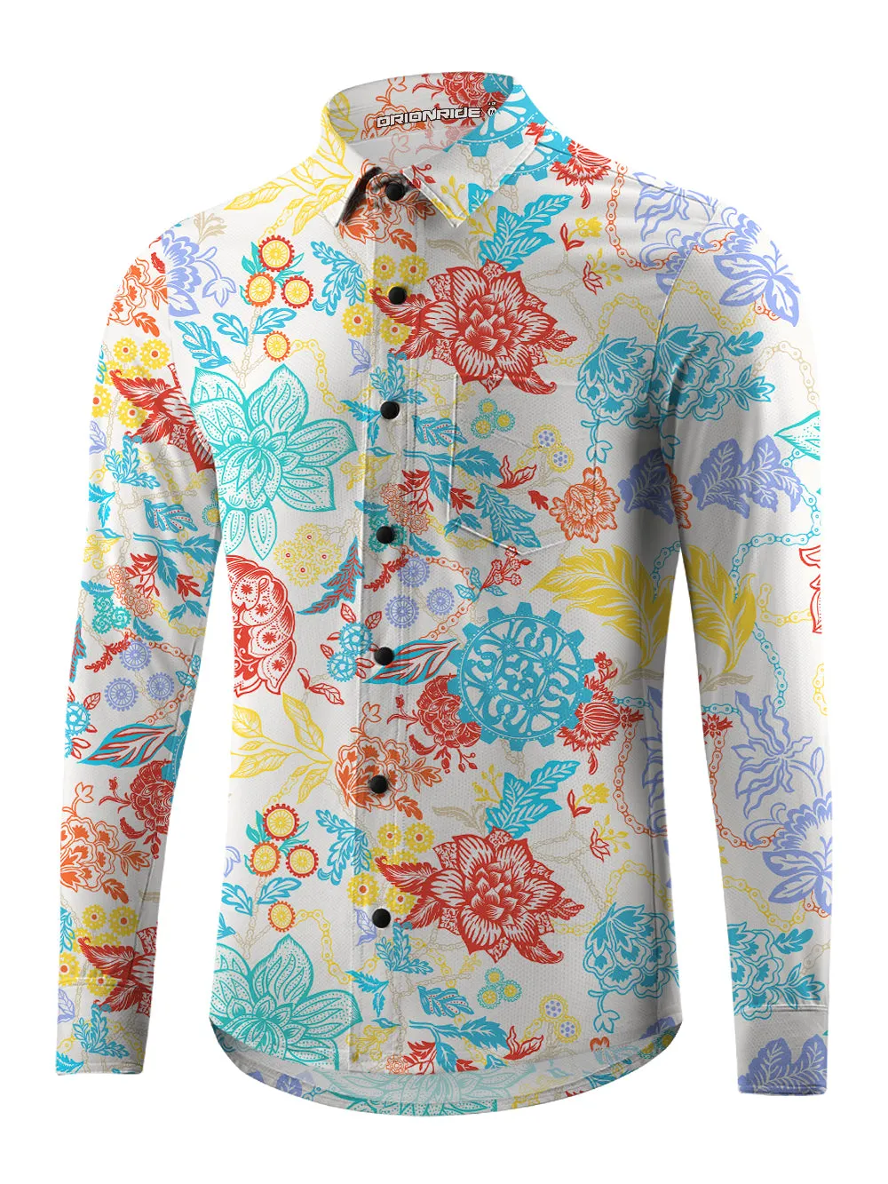 Orionride Tranquil Garden Men's Stretchy Breathable Long Sleeve Gravel Shirt sold by Orionride product image thumbnail 2