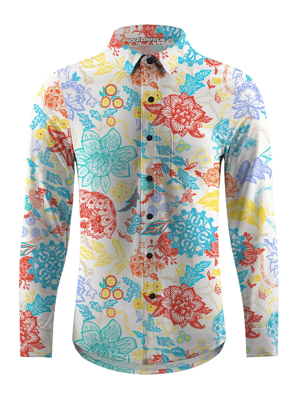 Orionride Tranquil Garden Men's Stretchy Breathable Long Sleeve Gravel Shirt sold by Orionride