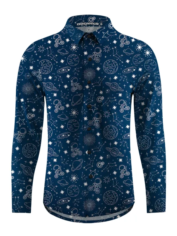Orionride Space Journey Men's Stretchy Breathable Long Sleeve Gravel Shirt sold by Orionride