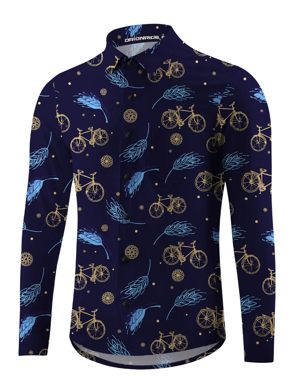 Orionride Wheat Ride Men's Stretchy Breathable Long Sleeve Gravel Shirt sold by Orionride product image thumbnail 2