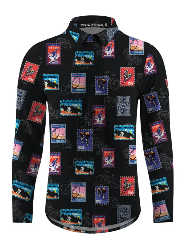 Orionride Stamp Collecting Men's Stretchy Breathable Long Sleeve Gravel Shirt sold by Orionride