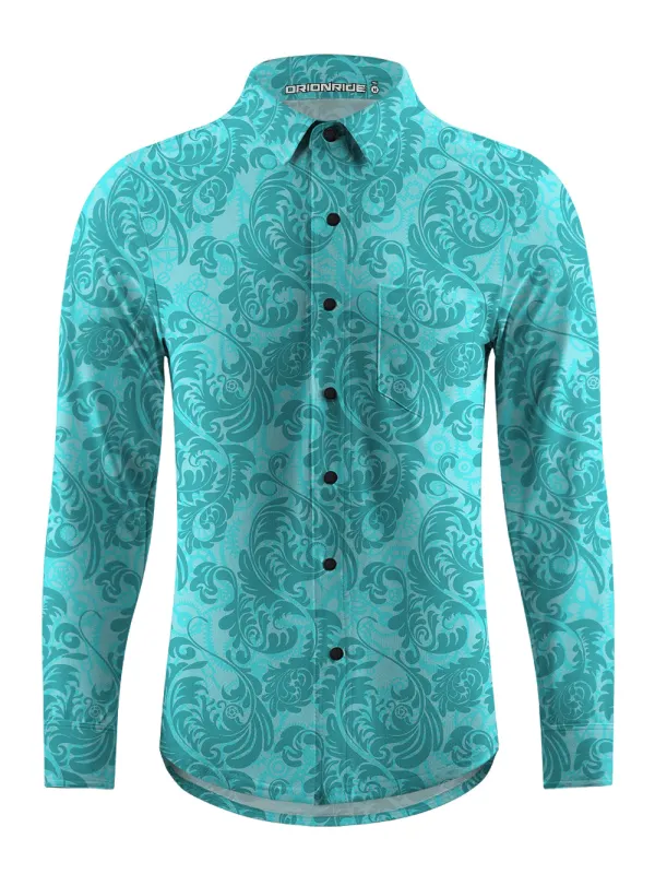 Orionride Psychedelic Vine Men's Stretchy Breathable Long Sleeve Gravel Shirt sold by Orionride