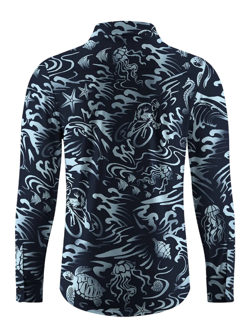 Orionride Ocean Legend Men's Stretchy Breathable Long Sleeve Gravel Shirt sold by Orionride product image thumbnail 3