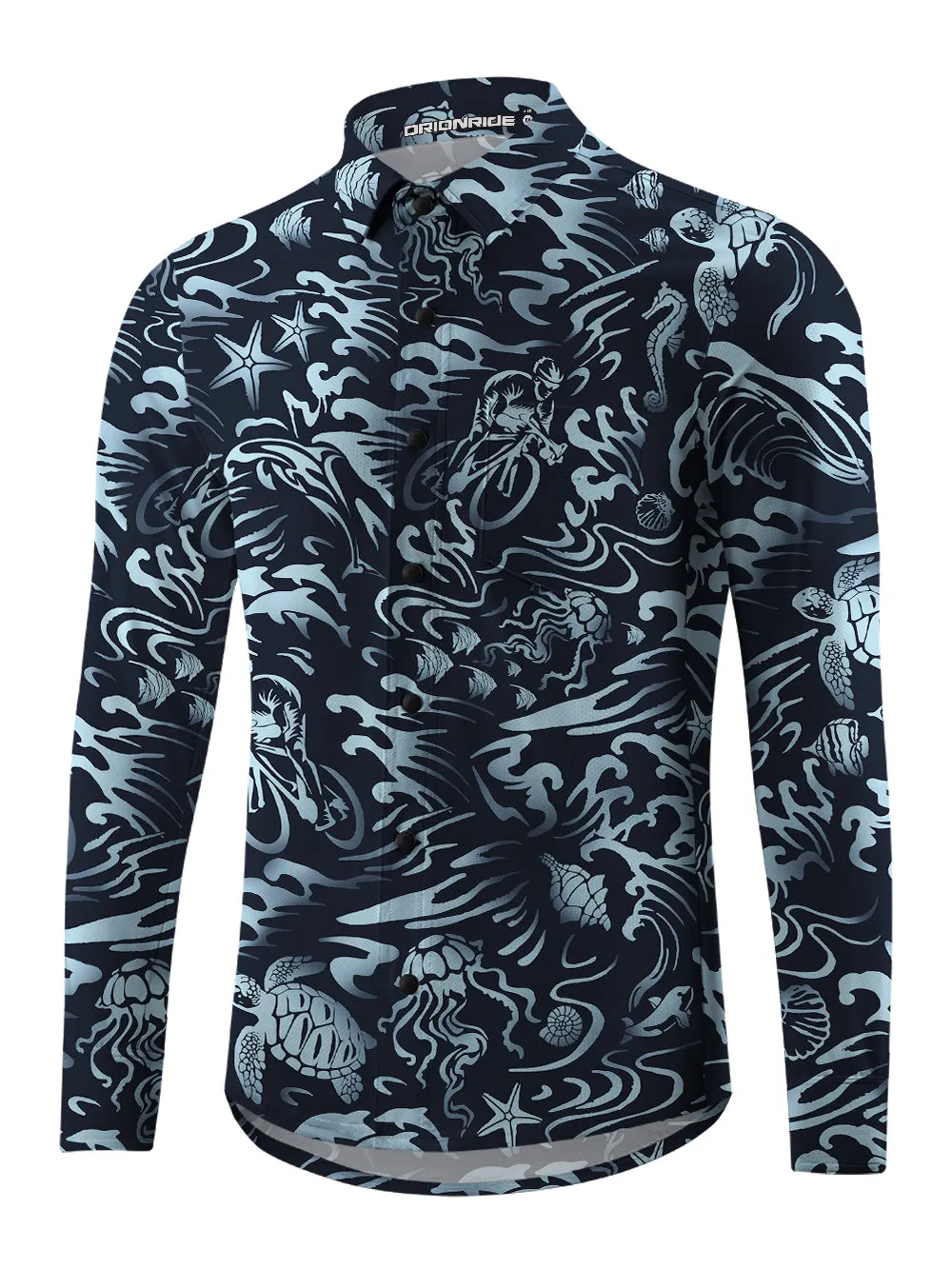 Orionride Ocean Legend Men's Stretchy Breathable Long Sleeve Gravel Shirt sold by Orionride product image thumbnail 2