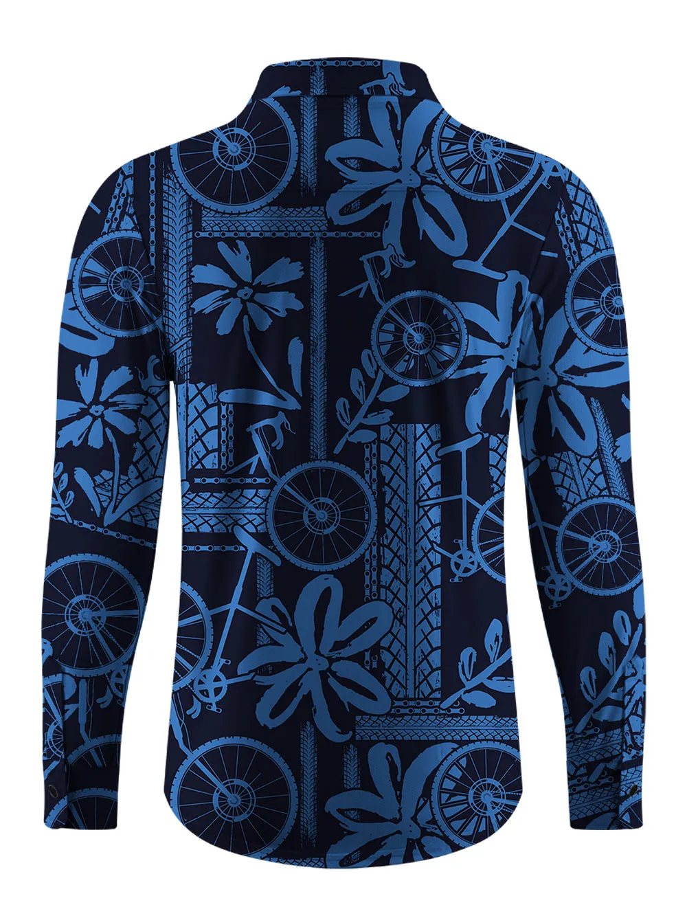 Orionride Wheel Marks Men's Stretchy Breathable Long Sleeve Gravel Shirt sold by Orionride product image thumbnail 3