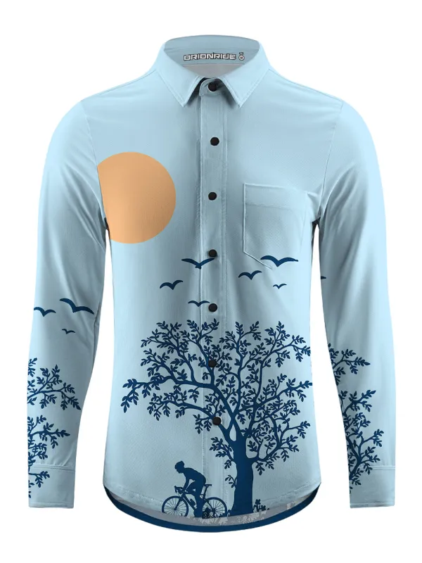 Orionride Lonely Travel Men's Stretchy Breathable Long Sleeve Gravel Shirt sold by Orionride