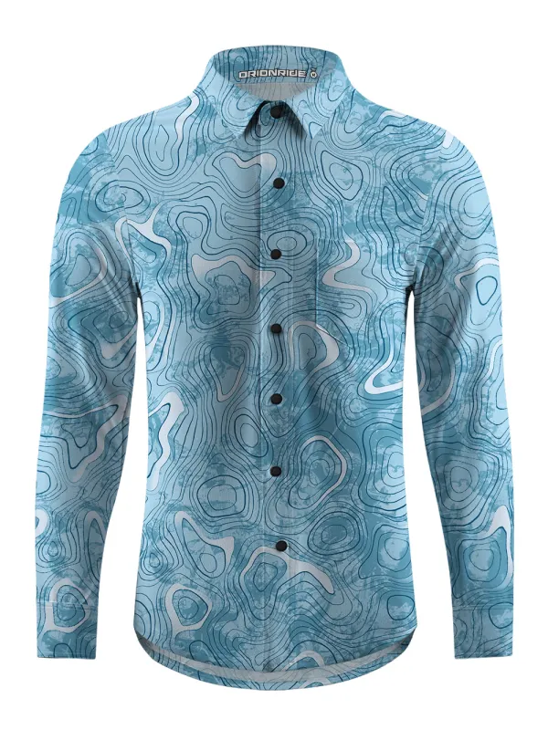 Orionride Mysterious Contours Men's Stretchy Breathable Long Sleeve Gravel Shirt sold by Orionride