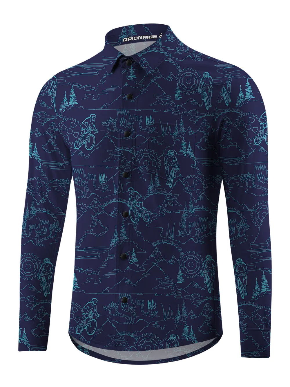 Orionride Line World Men's Stretchy Breathable Long Sleeve Gravel Shirt sold by Orionride product image thumbnail 2