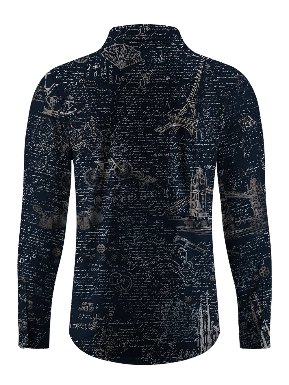 Orionride Paris News Men's Stretchy Breathable Long Sleeve Gravel Shirt sold by Orionride product image thumbnail 3