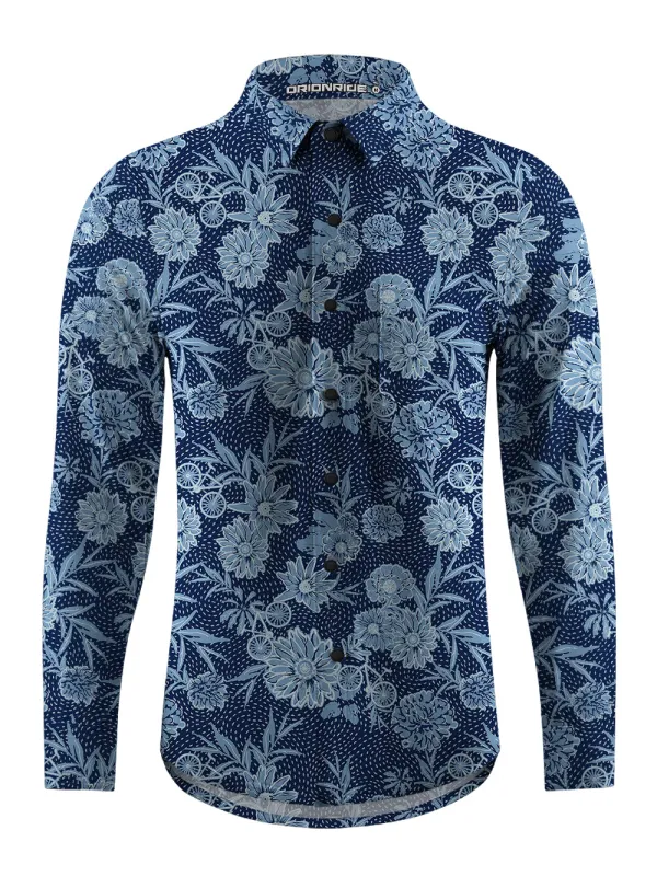Orionride Flower Room Men's Stretchy Breathable Long Sleeve Gravel Shirt sold by Orionride