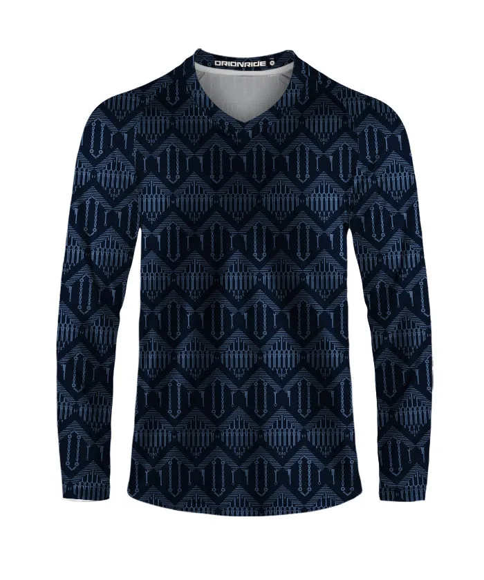 Orionride Checkered Chain Long Sleeve Downhill Jersey sold by Orionride product image thumbnail 2