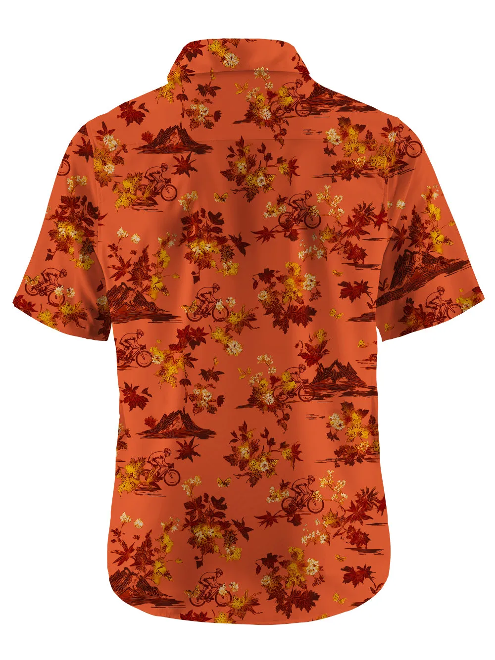 Orionride Fiery Red Leaves Zipper Pockets Ultra Lightweight Short Sleeves Gravel Shirt sold by Orionride product image thumbnail 4