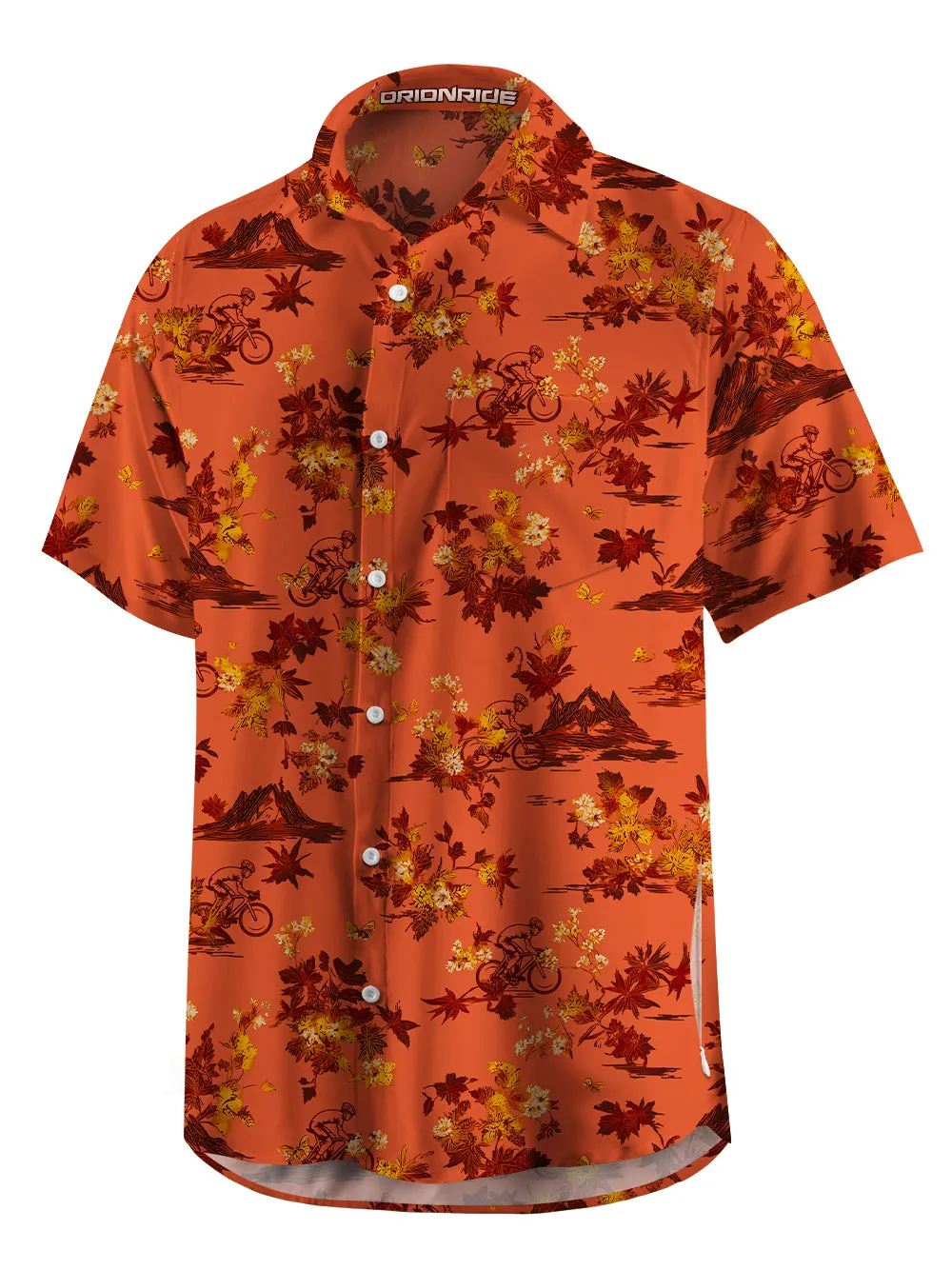 Orionride Fiery Red Leaves Zipper Pockets Ultra Lightweight Short Sleeves Gravel Shirt sold by Orionride product image thumbnail 3