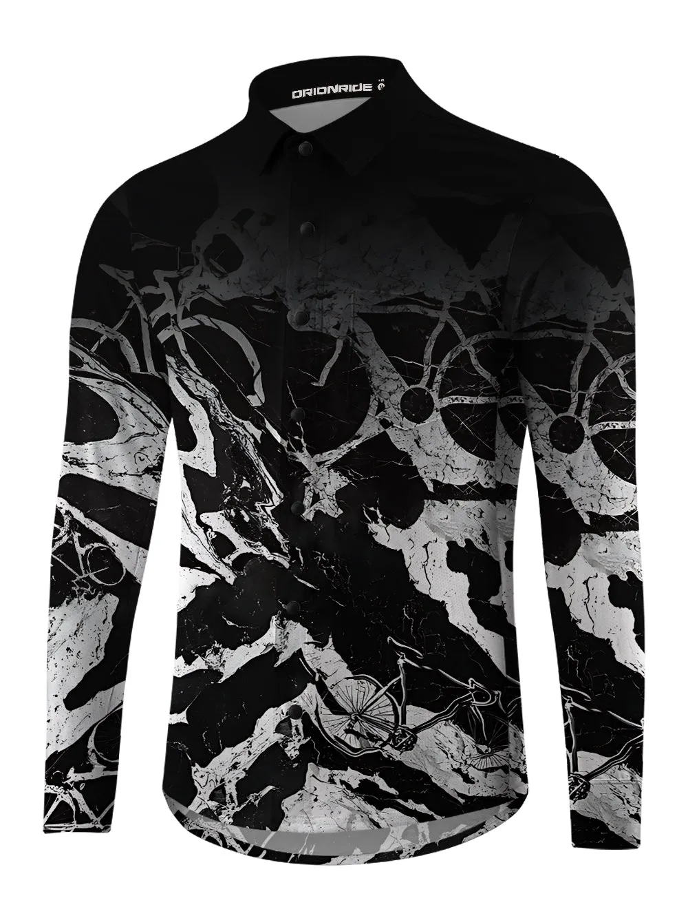 Orionride Abstract Bicycle Men's Stretchy Breathable Long Sleeve Gravel Shirt sold by Orionride product image thumbnail 2