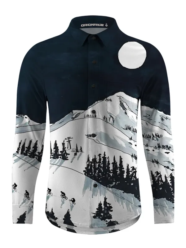 Orionride Snow Mountain Men's Stretchy Breathable Long Sleeve Gravel Shirt sold by Orionride