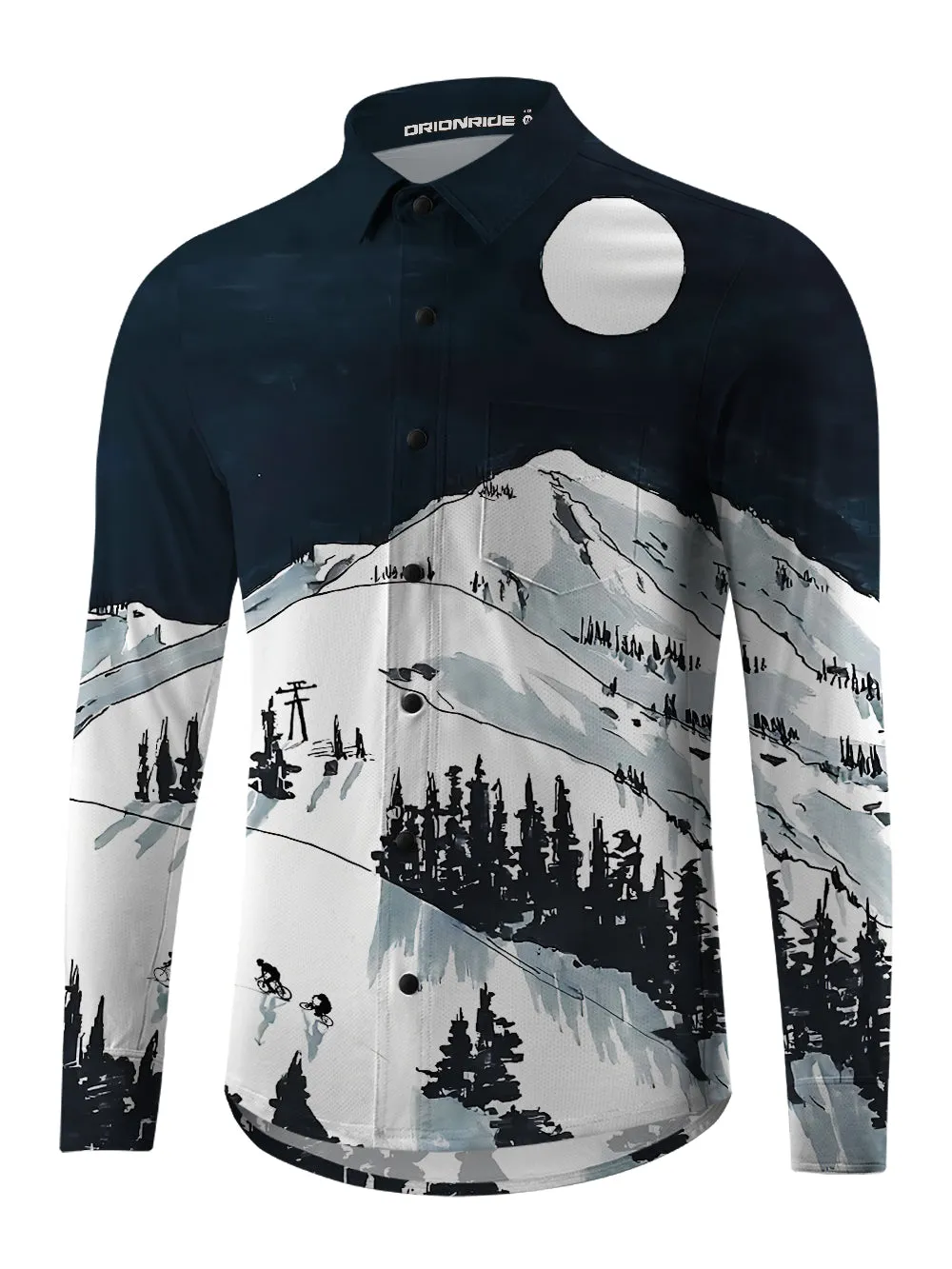 Orionride Snow Mountain Men's Stretchy Breathable Long Sleeve Gravel Shirt sold by Orionride product image thumbnail 2