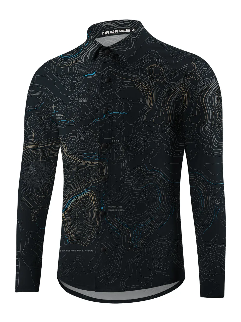 Orionride Panoramic Map Men's Stretchy Breathable Long Sleeve Gravel Shirt sold by Orionride product image thumbnail 2