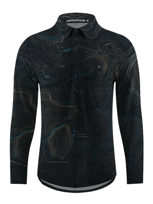 Orionride Panoramic Map Men's Stretchy Breathable Long Sleeve Gravel Shirt sold by Orionride