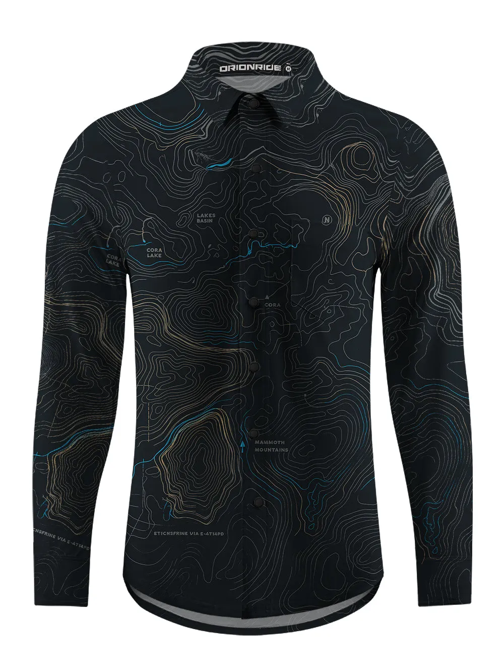 Orionride Panoramic Map Men's Stretchy Breathable Long Sleeve Gravel Shirt sold by Orionride