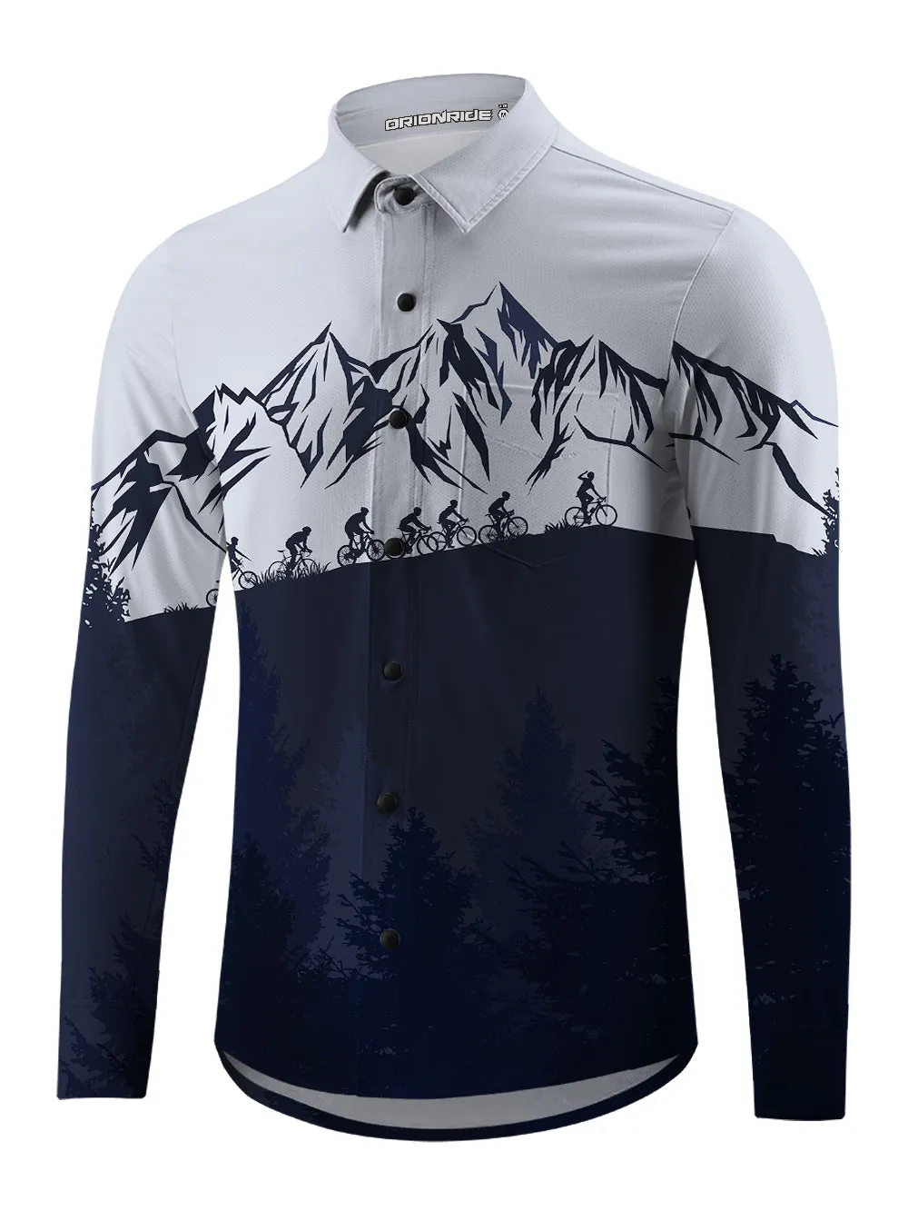 Orionride Riding In Groups Men's Stretchy Breathable Long Sleeve Gravel Shirt sold by Orionride product image thumbnail 2