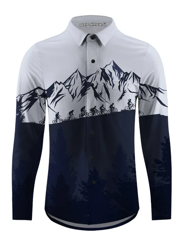 Orionride Riding In Groups Men's Stretchy Breathable Long Sleeve Gravel Shirt sold by Orionride