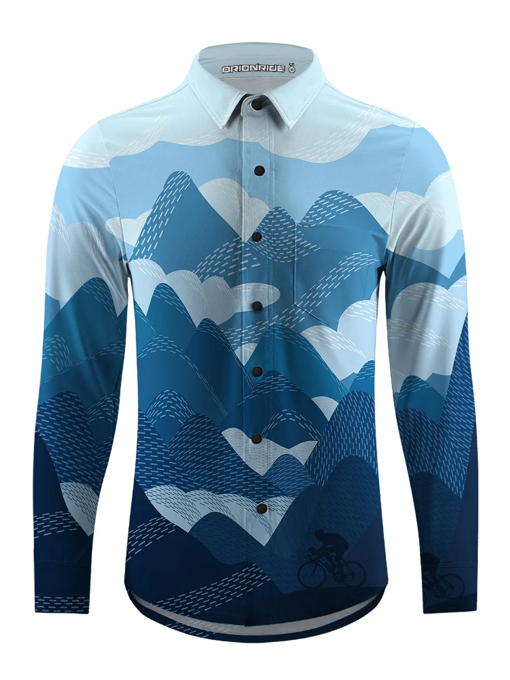 Orionride Wheel Mark Men's Stretchy Breathable Long Sleeve Gravel Shirt sold by Orionride