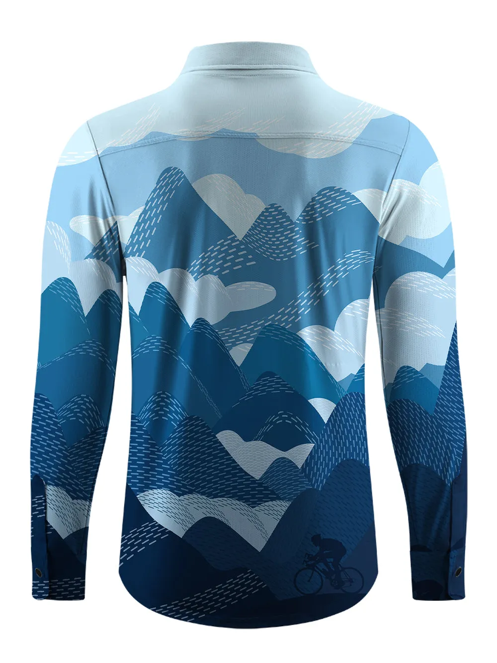 Orionride Wheel Mark Men's Stretchy Breathable Long Sleeve Gravel Shirt sold by Orionride product image thumbnail 3