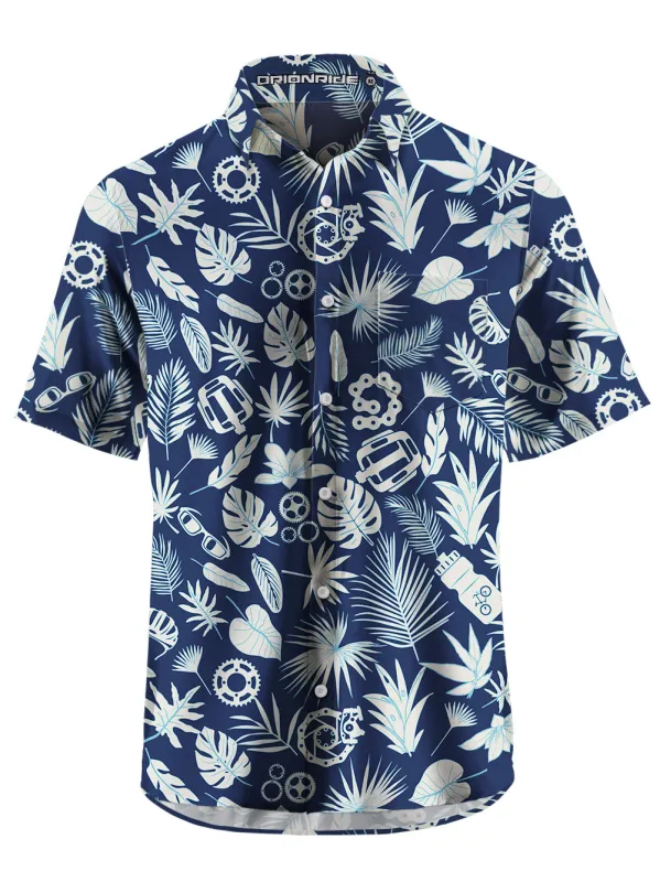 Orionride Short Sleeves Monstera Chain Zipper Pockets Ultra Lightweight Gravel Shirt sold by Orionride