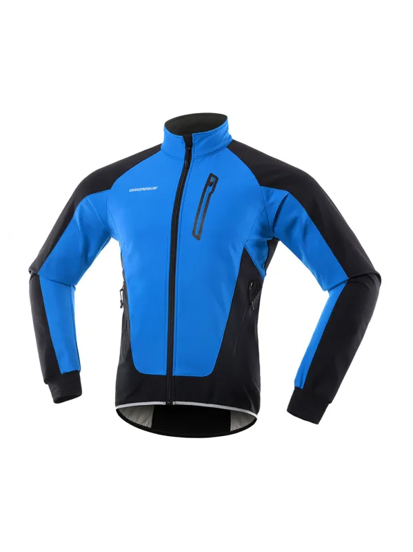 Orionride Cycling Stand Collar Warm Fleece Soft Shell Jacket Blue sold by Orionride