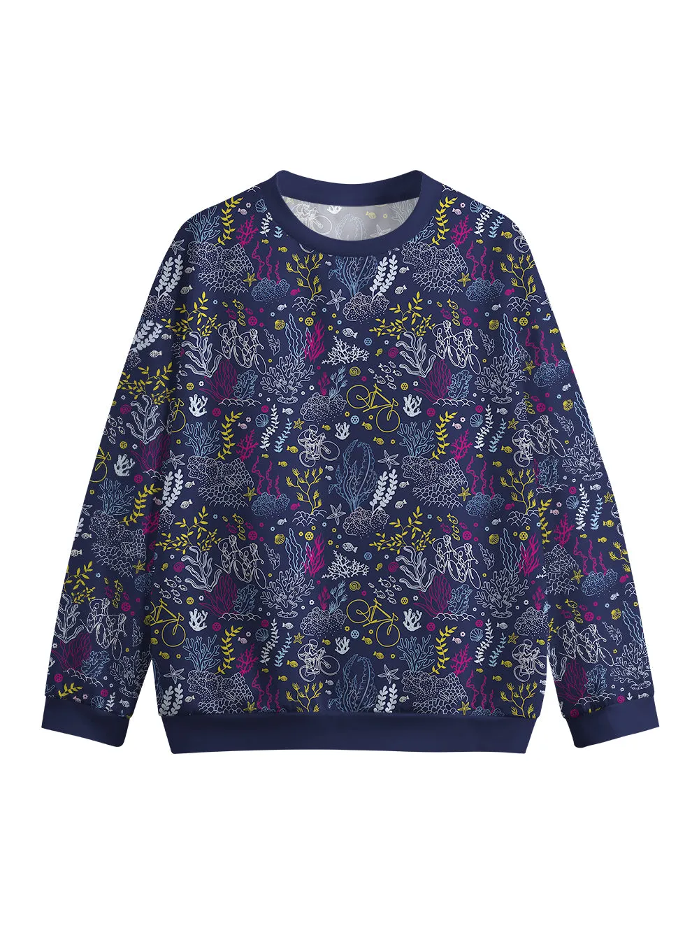 Orionride Coral Bike Crew Neck Pullover Sweatshirt sold by Orionride