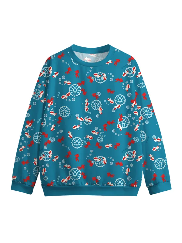 Orionride Undersea Goldfish Crew Neck Pullover Sweatshirt sold by Orionride