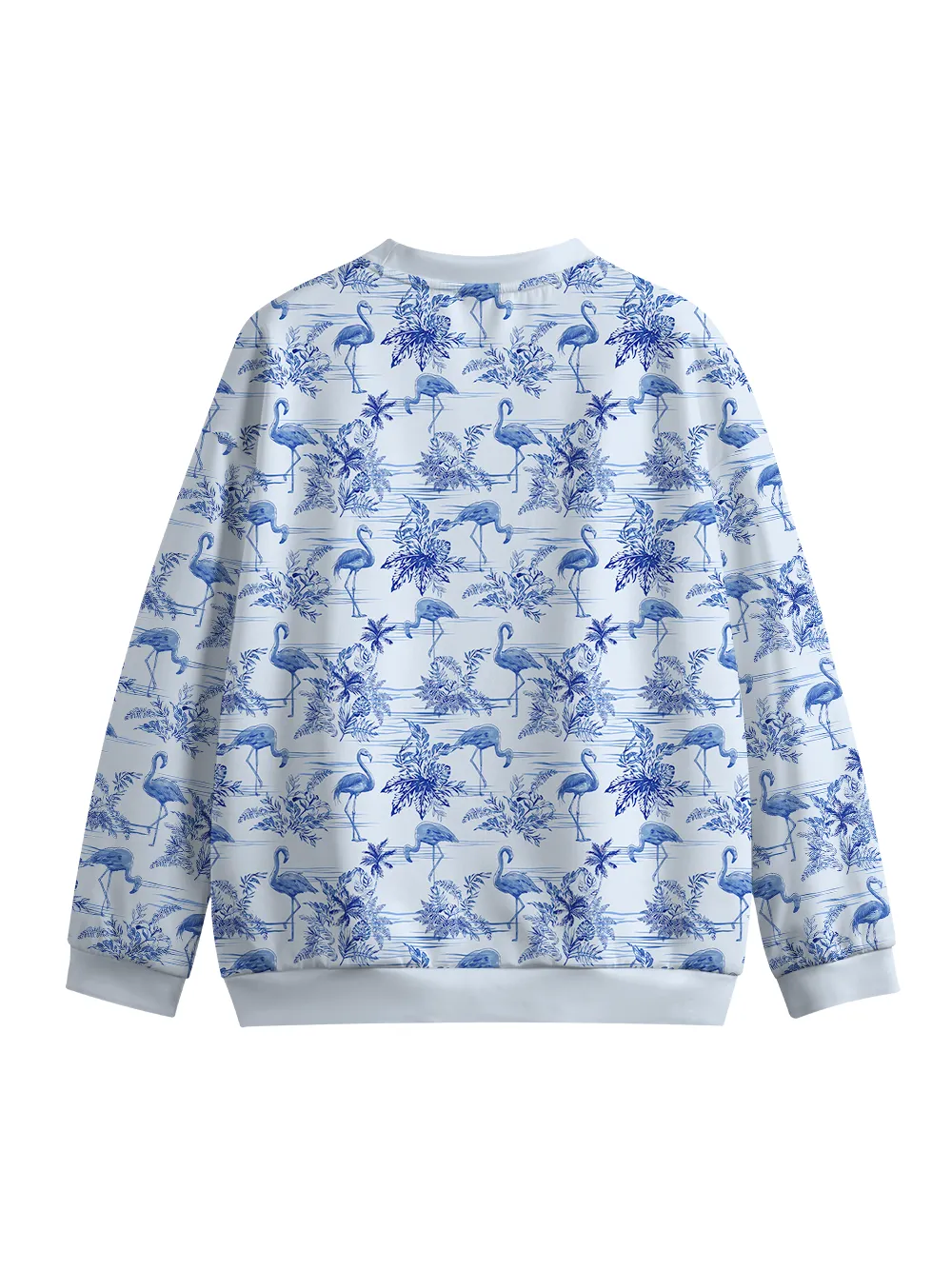 Orionride Blue Flamingo Crew Neck Pullover Sweatshirt sold by Orionride product image thumbnail 2