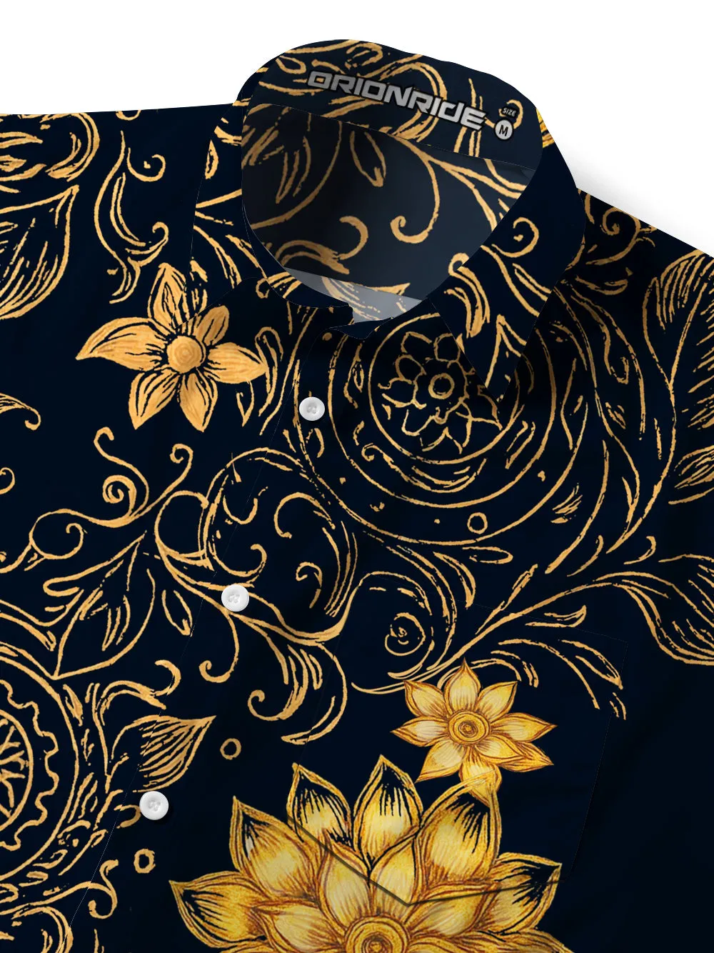 Orionride Golden Flowers Zipper Pockets Ultra Lightweight Short Sleeves Gravel Shirt sold by Orionride product image thumbnail 5