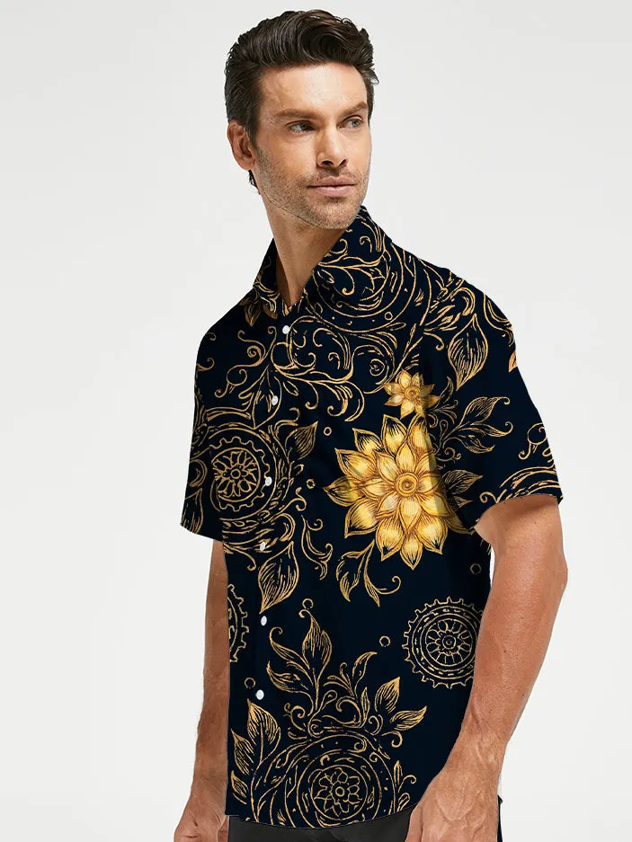 Orionride Golden Flowers Zipper Pockets Ultra Lightweight Short Sleeves Gravel Shirt sold by Orionride product image thumbnail 2