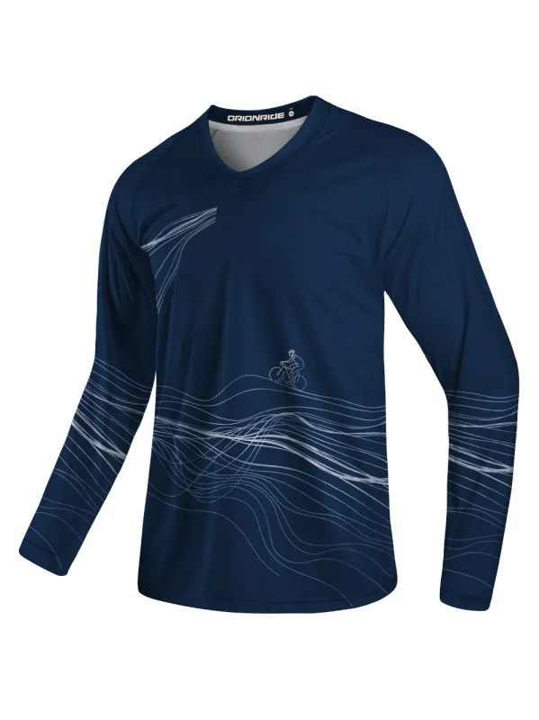 Orionride Spatial Lines Long Sleeve Downhill Jersey sold by Orionride