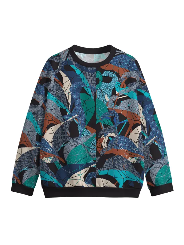 Orionride Geometric Flamingo Crew Neck Pullover Sweatshirt sold by Orionride