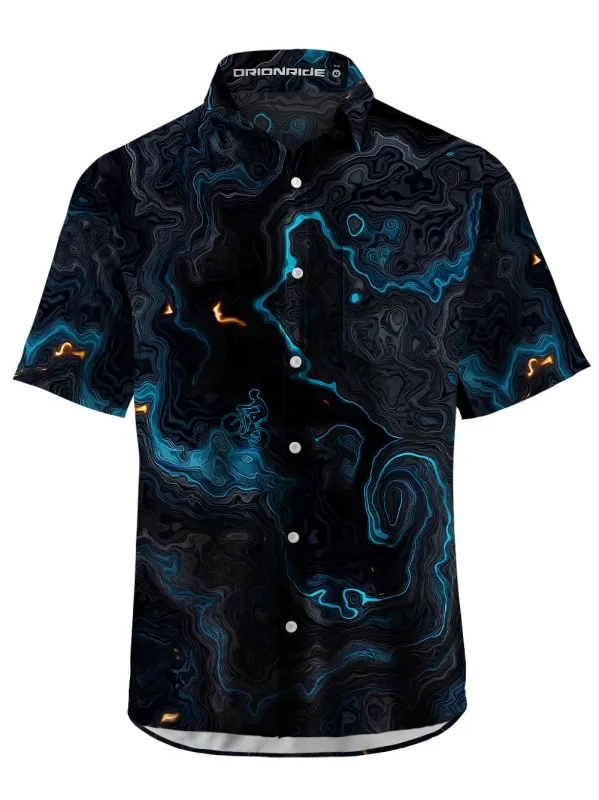 Orionride Luminous Terrain Map Zipper Pockets Ultra Lightweight Short Sleeves Gravel Shirt sold by Orionride