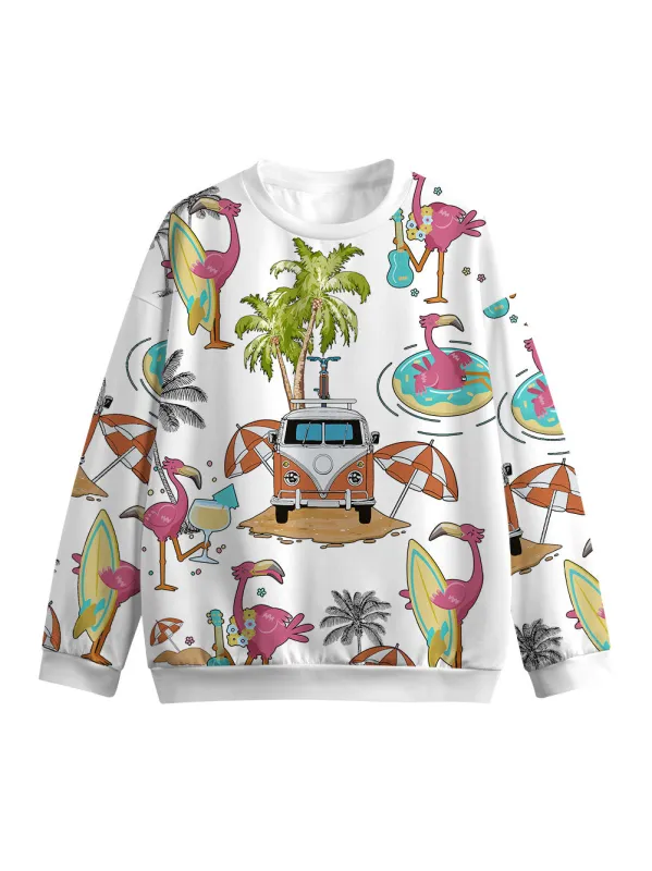 Orionride Beach Party Women's Crew Neck Pullover Sweatshirt sold by Orionride
