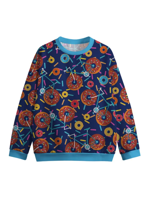 Orionride Donut Bike Women's Crew Neck Pullover Sweatshirt sold by Orionride