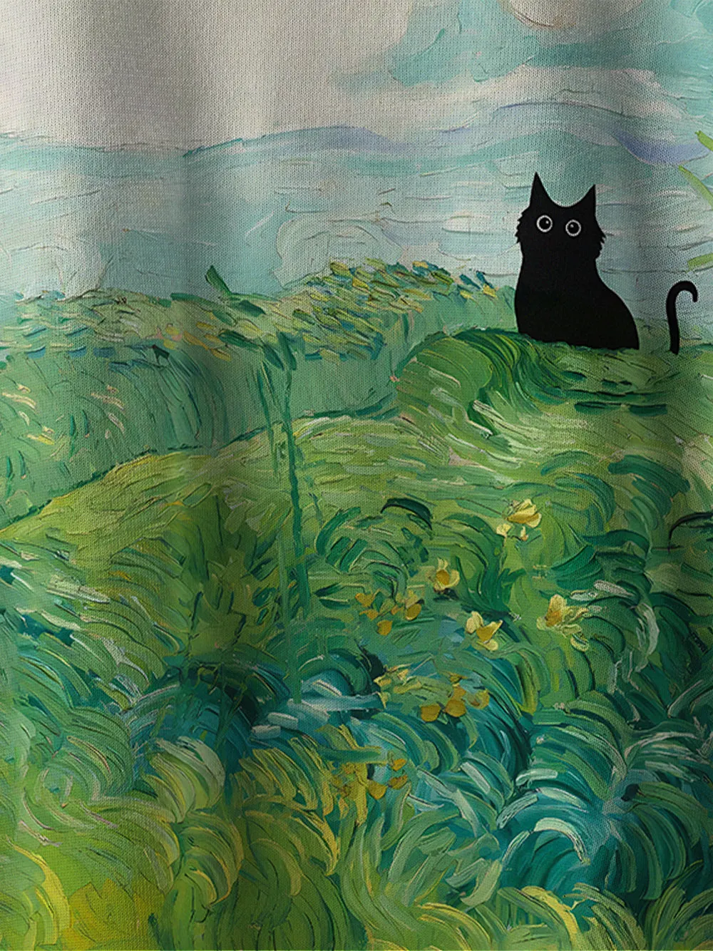 Orionride Oil Painting Black Cat Men's Sweaters sold by Orionride product image thumbnail 3