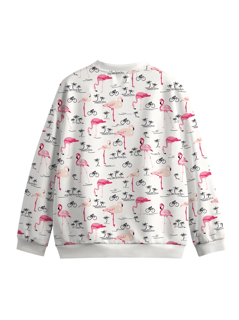 Orionride Pink Flamingo Women's Crew Neck Pullover Sweatshirt sold by Orionride product image thumbnail 2